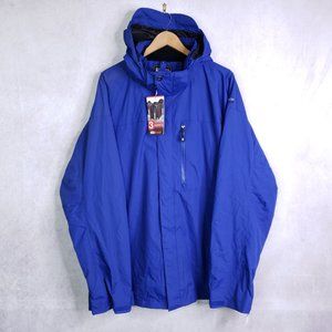 32 Degree Heat Performance Men's 2XL Hydro-Tech Full Zip Rain Shell Jacket Blue